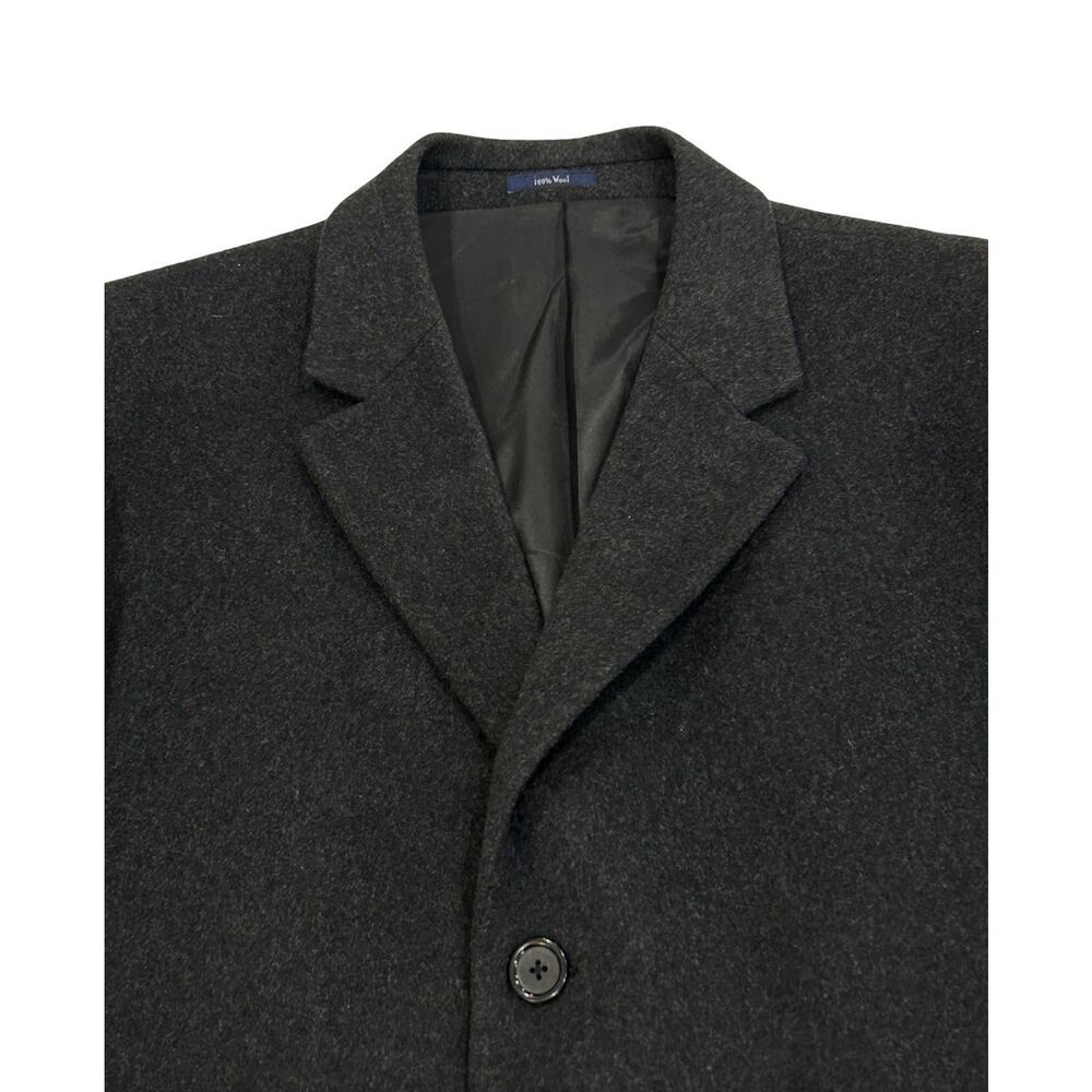 Turnbury Loro Piana Wool Overcoat Mens Size 44R Charcoal Black Tweed - Picture 4 of 10